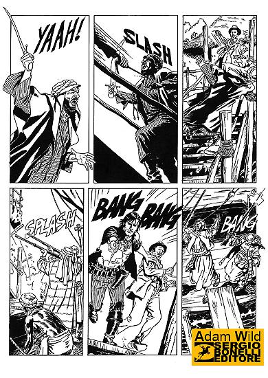 Tavola a china dal primo numero di Adam Wild - disegni di Alessandro Nespolino