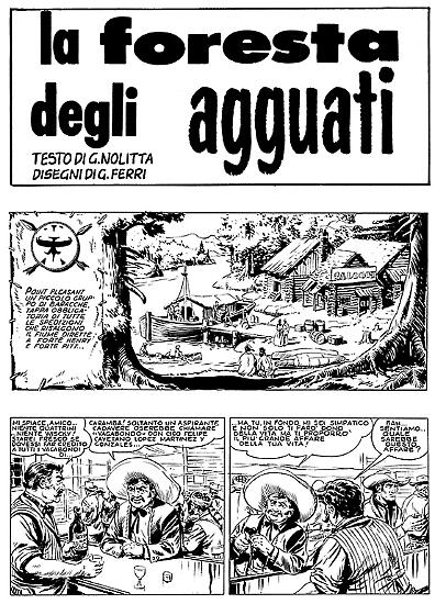 La prima tavola di Zagor illustrata da Gallieno Ferri (1961)