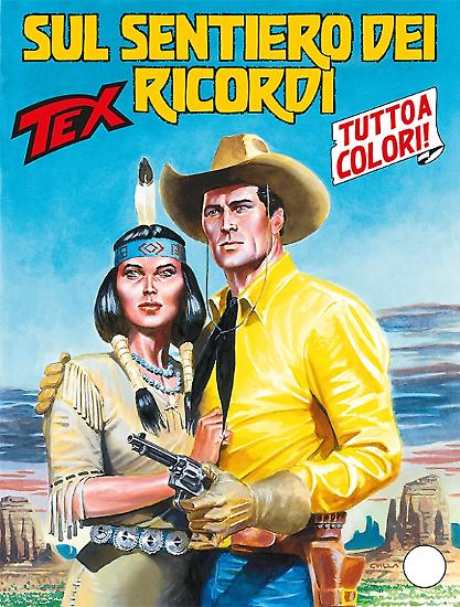 Tex e Lilyth in posa per la cover dell'albo n.575 che celebra i sessant'anni della collana.