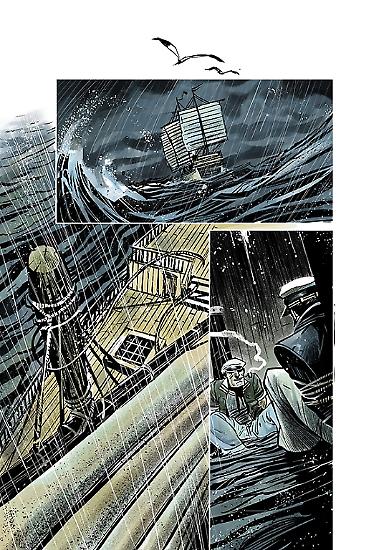 Pagina in anteprima di "Pop - Storia di un marinaio" , disegnata da Fabiano Ambu e sceneggiata da Claudio Zen.