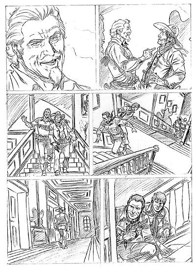 Tavola a matita per l'albo Tex 649 "La stirpe dell'abisso" - testi Mauro Boselli, disegni Alessandro Piccinelli.