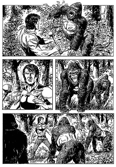 Tavola di Joevito Nuccio, tratta da "Lo zoo di Kaufman" (Zagor 648).