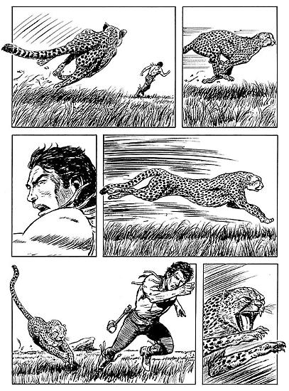 Tavola di Joevito Nuccio, tratta da "Lo zoo di Kaufman" (Zagor 648).