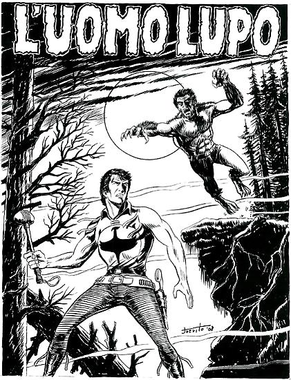 Reinterpretazione di Nuccio della copertina di "L'uomo lupo".