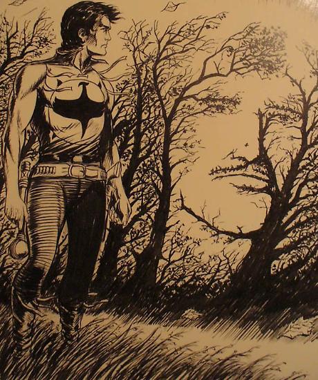 Il volto del padre di Zagor appare tra i rami degli alberi.