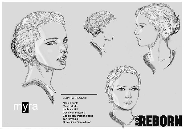 Studi per il character design dei nuovi personaggi: Myra Cabot.
