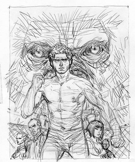 Studi di Michele Benevento per la copertina del primo numero di Lukas Reborn.