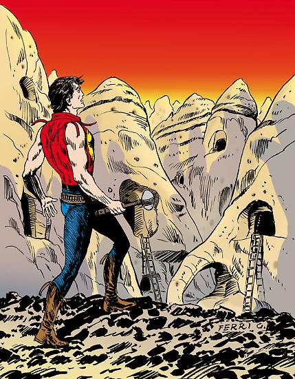 Ferri draws a beautiful poster, attached to a turkish edition of Zagor.