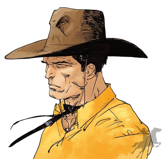 Il primo studio, colorato, del Tex di Mario Alberti.