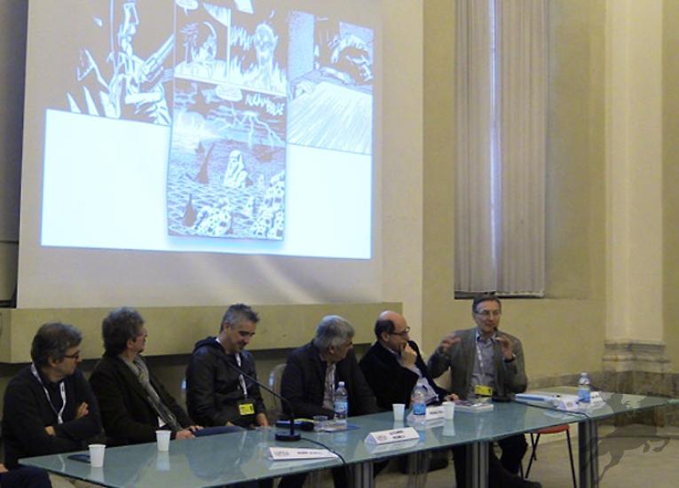 Fabio Civitelli al microfono per raccontare la lavorazione della storia che vedrà il ritorno in scena di Yama (scritta da Boselli).