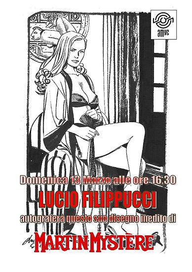 Disegno di Lucio Filippucci per AMys Cartoomics 2016.