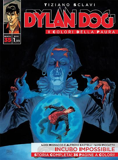 Dylan Dog, I colori della paura n.35 - "Incubo impossibile", testi Luigi Mignacco e Alfredo Castelli, disegni Luigi Piccatto e Renato Riccio, copertin