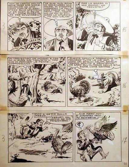 Una tavola originale tratta dalla prima avventura di Zagor, datata 1961.