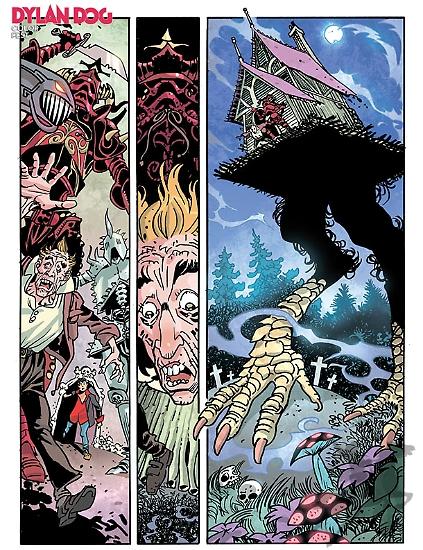 Tavola da "Baba Yaga", testi: Paola Barbato, disegni: Franco Saudelli, colori: Oscar Celestini.