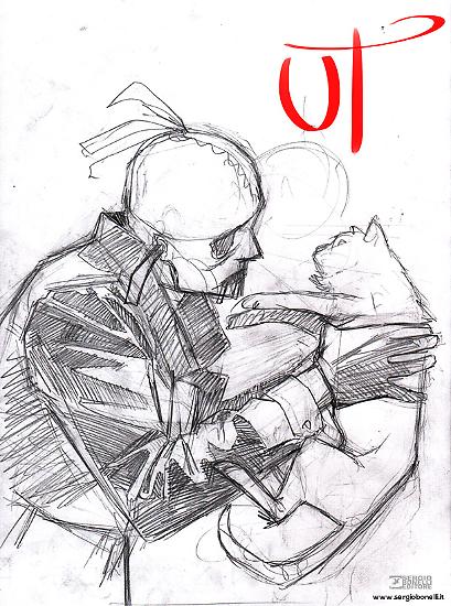 L'illustrazione a matita della copertina.