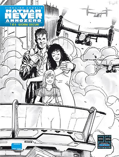 La copertina dell'Edizione Variant Fumetterie di "Giorni oscuri", primo albo della miniserie Annozero.