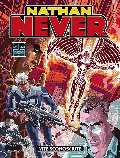 Nathan Never 302 "Vite sconosciute" in edicola dal 19 luglio. Copertina di Sergio Giardo.