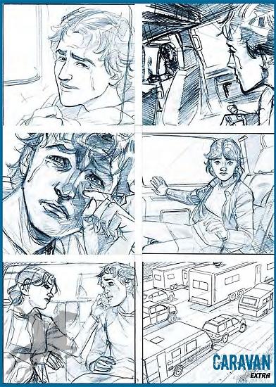 Pencils by Emiliano Mammucari for a page of Caravan number 10.