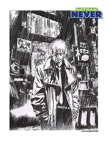 Illustrazione per il frontespizio di Nathan Never.