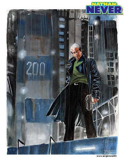 Studio per la copertina di Nathan Never n.200.