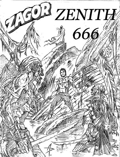 The final pencil version of "Zagor 666" cover illustration.