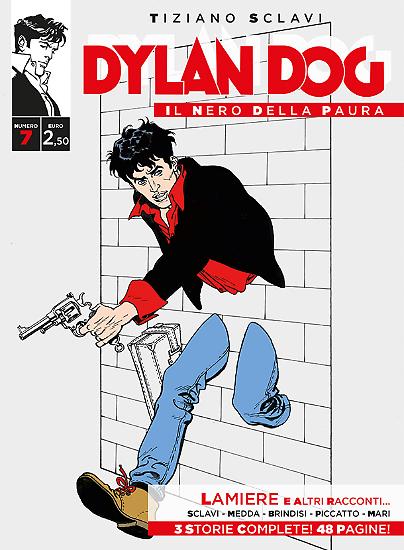 Dylan Dog, Il nero della paura n.07 - "Lamiere e altri racconti...", testi di Sclavi, Medda e Marcheselli, disegni di Brindisi, Piccatto e Mari, coper