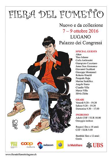 La locandina della mostra con l'illustrazione di Dylan Dog opera di Angelo Stano.
