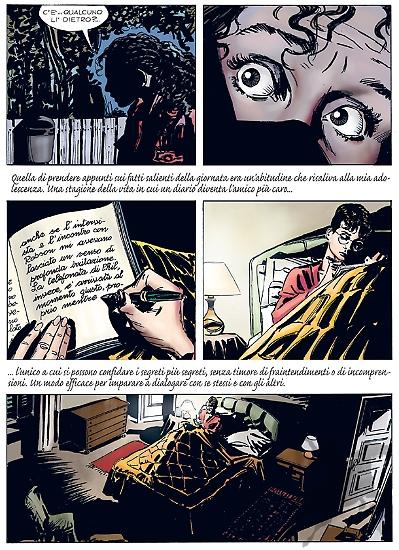 Tavola tratta dalla storia "Gli occhi dell'abisso", testi di Giancarlo Berardi, disegni di Luca Vannini, colori Spartaco Lombardo e Gloria Martinelli.