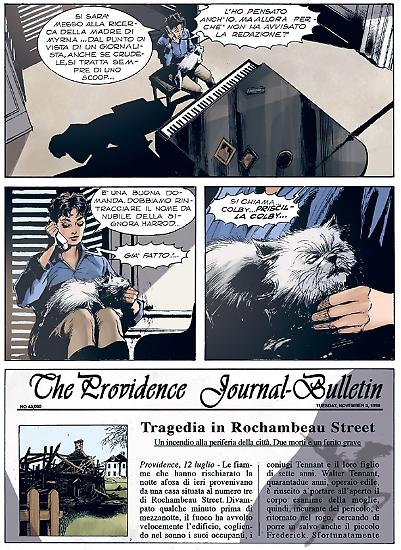 Tavola tratta dalla storia "Oggetto d'amore", testi di Giancarlo Berardi, disegni di Corrado Roi, colori Spartaco Lombardo e Gloria Martinelli.