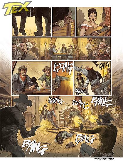 Anticipazioni Tex 2017 - Immagine di Stefano Andreucci, colori di Matteo Vattani.