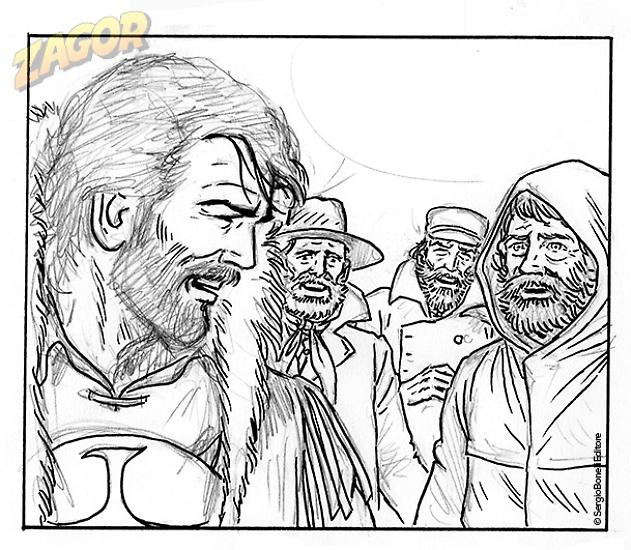 Un insolito Zagor barbuto disegnato da Roberto Piere.