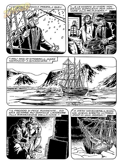 Una tavola di "Terranova!". Testi di Moreno Burattini, disegni di Roberto Piere.