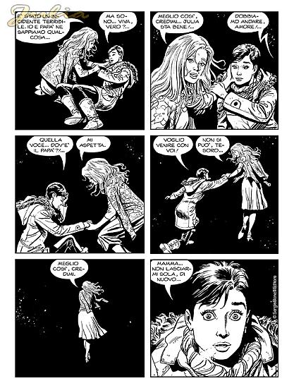 Alcune tavole di Julia 221 "Nel centro della bufera", visualizzate da Roberto Zaghi.