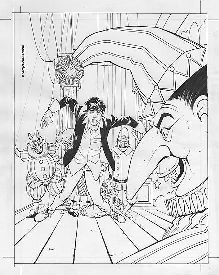 Una fase della realizzazione della copertina di Maxi Dylan Dog Old Boy 29.