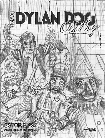 Sketch di Andrea Accardi per la copertina di Maxi Dylan Dog Old Boy