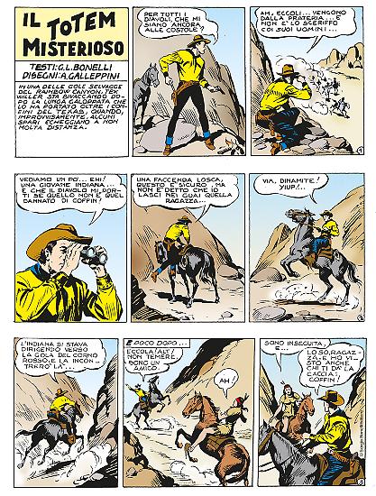 Tavola tratta da Tex Classic N°1, testi di Gianluigi Bonelli e disegni di Aurelio Galleppini.