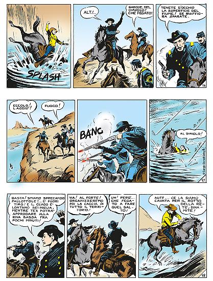 Tavola tratta da Tex Classic N°1, testi di Gianluigi Bonelli e disegni di Aurelio Galleppini.