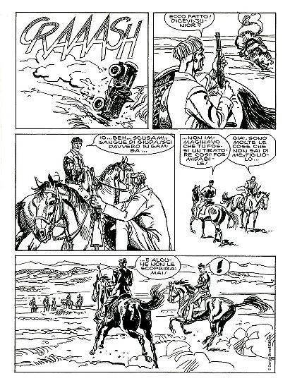 Una tavola di Mister No 294, "Il traditore". Testi di Luigi Mignacco, disegni di Roberto Diso