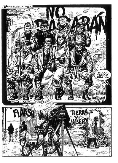 Una tavola di Mister No 293, "Terra e Libertà". Testi di Luigi Mignacco, disegni di Orestes Suarez, Roberto Diso, Fabrizio Busticchi & Luana Paesani