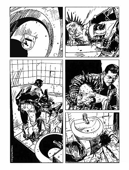 Una tavola di "La bestia". Testi di Bruno Enna, disegni di Luigi Siniscalchi