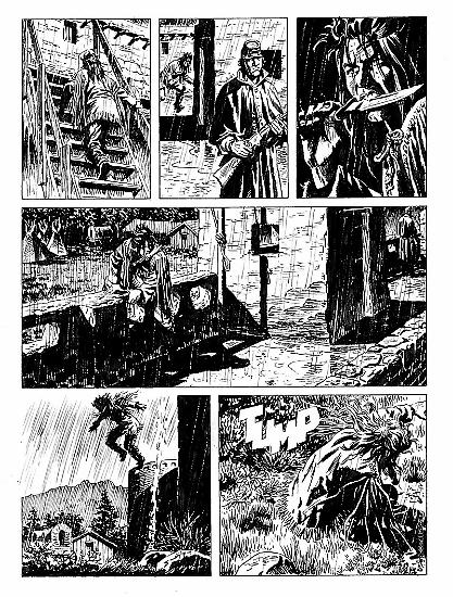Una tavola di "Cheyenne". Testi di Michele Masiero, disegni di Fabio Valdambrini