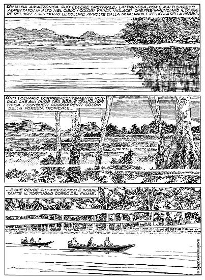 Il Rio Amazonas disegnato da Roberto Diso su testi di Guido Nolitta in Mister No Speciale 2