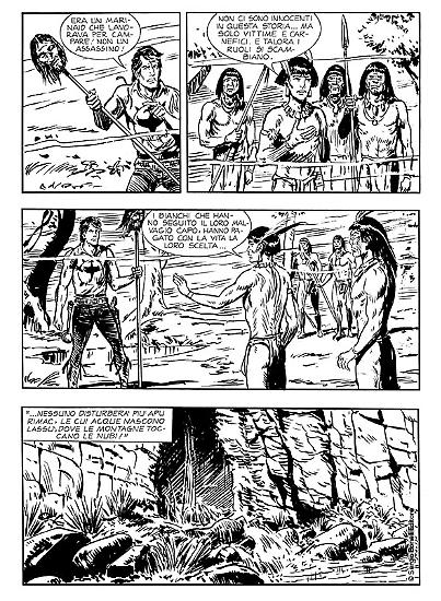 Zagor nel Rio Amazonas, disegnato da Gallieno Ferri su testi di Luigi Mignacco in Zagor 567/Zenith 618