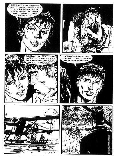 Una tavola di "Casablanca Café", Mister No 220. Testi di Luigi Mignacco, disegni di Fabio Valdambrini.