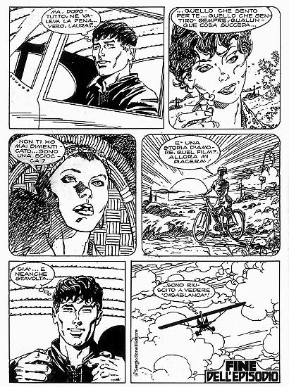 Una tavola di "Casablanca Café", Mister No 220. Testi di Luigi Mignacco, disegni di Fabio Valdambrini.