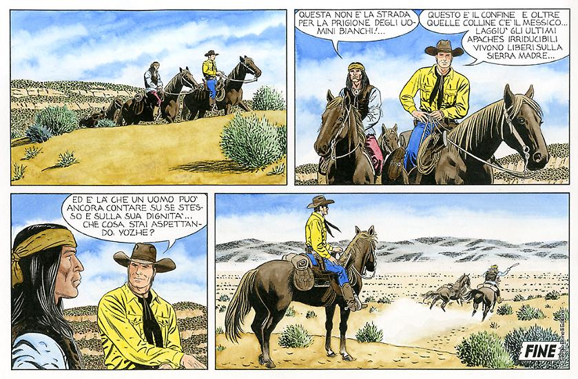 Una tavola di "La preda". Testi di Mauro Boselli, disegni di Fabio Civitelli.