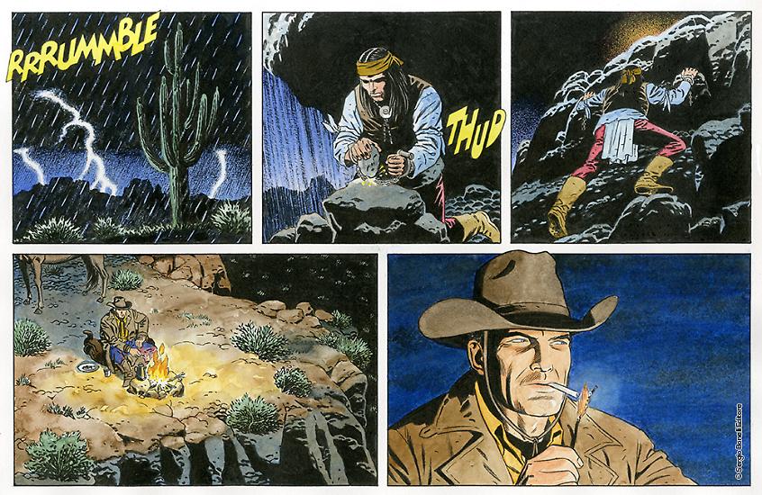 Una tavola di "La preda". Testi di Mauro Boselli, disegni di Fabio Civitelli.
