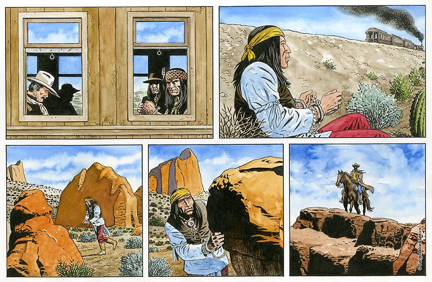 Una tavola di "La preda". Testi di Mauro Boselli, disegni di Fabio Civitelli.