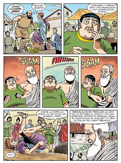 Una tavola di Walter Venturi da "Mai dire Maya", Cico a spasso nel tempo n.1. Testi di Tito Faraci.