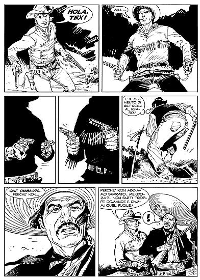 A page by Stefano Andreucci for Tex Speciale #32, "Il magnifico fuorilegge".